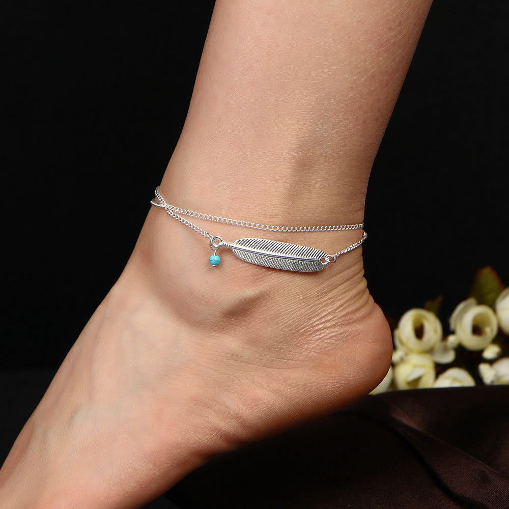 Feather anklet